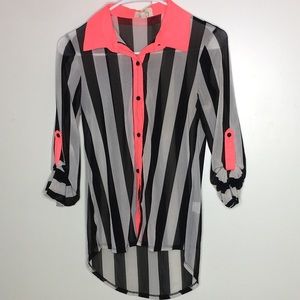 Black and transparent stripes shirt